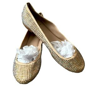 Steve Madden Gold Rhinestone Flats